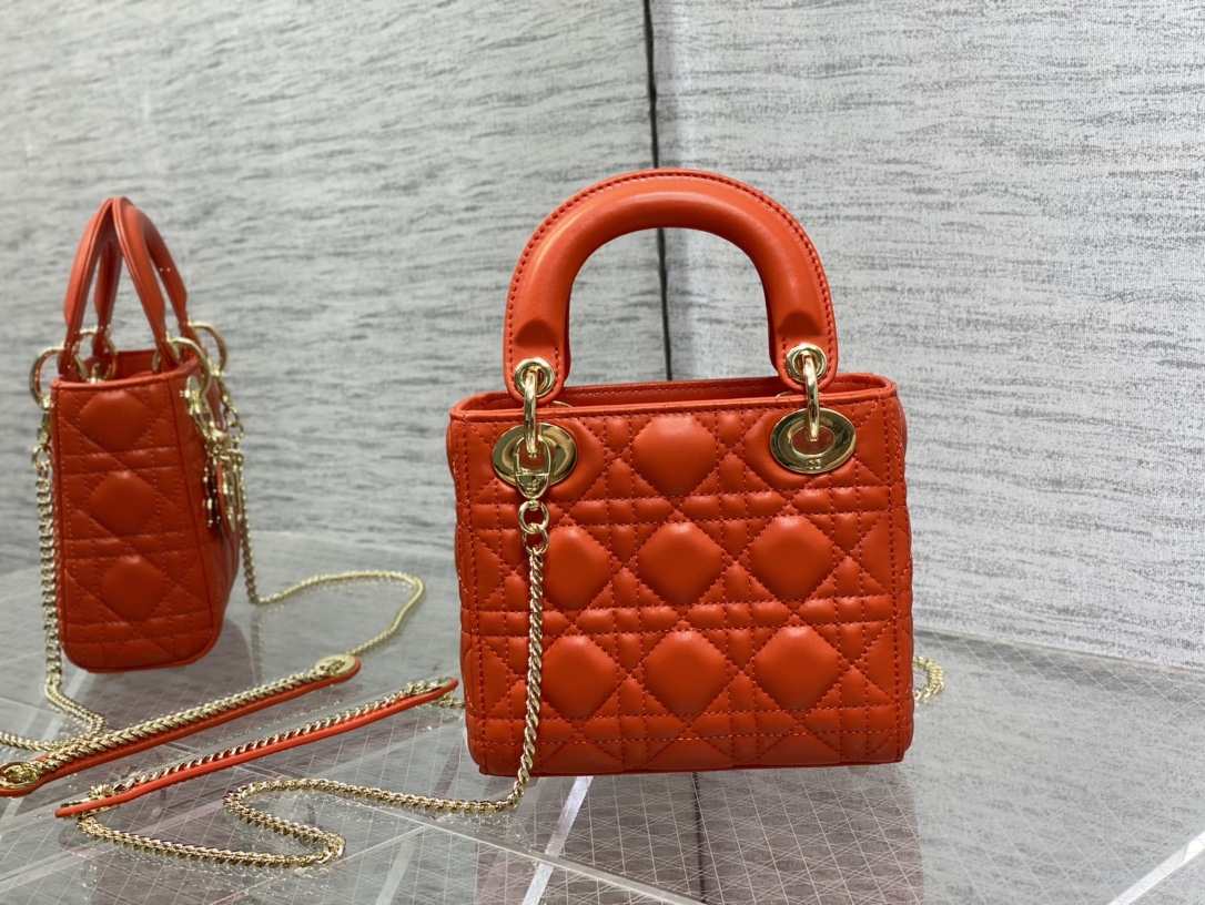 Mini Lady Dior Bag Red Cannage Lambskin